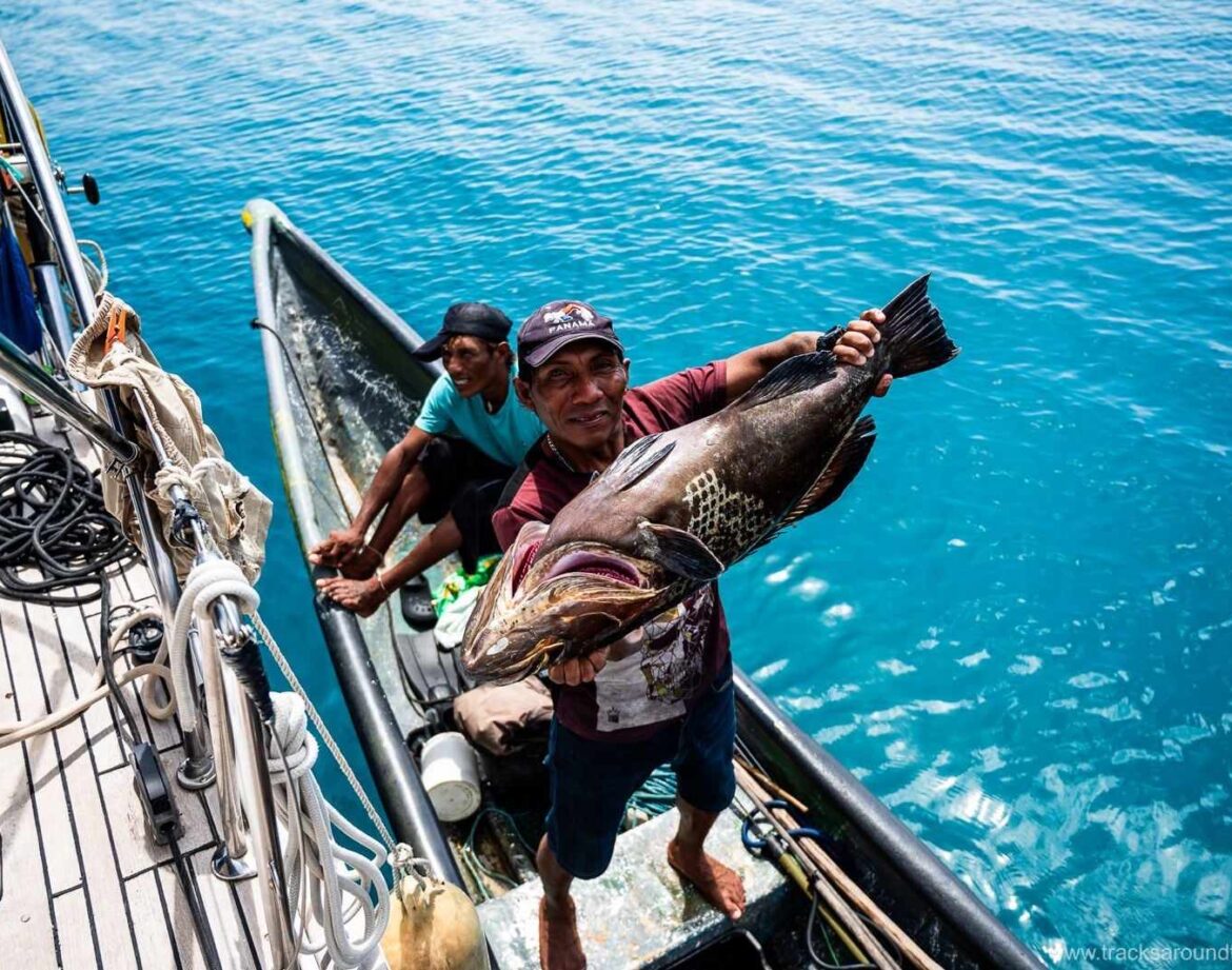 A stunning, respectful photo of a Guna fisherman in a traditional canoe or 'ulu'