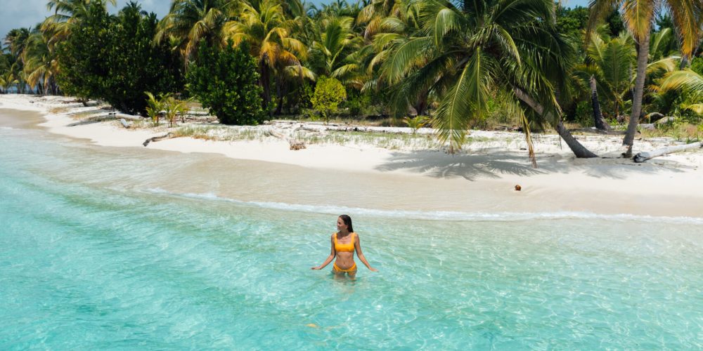 Eastern Holandeses islands in San Blas, Panama, with turquoise waters and remote Caribbean islets
